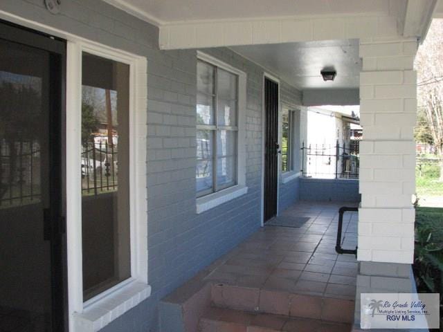 view of patio with a porch