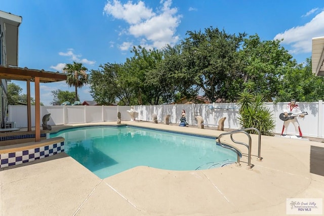 view of pool featuring a patio