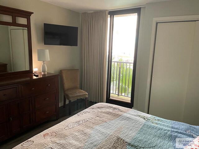 bedroom with access to outside