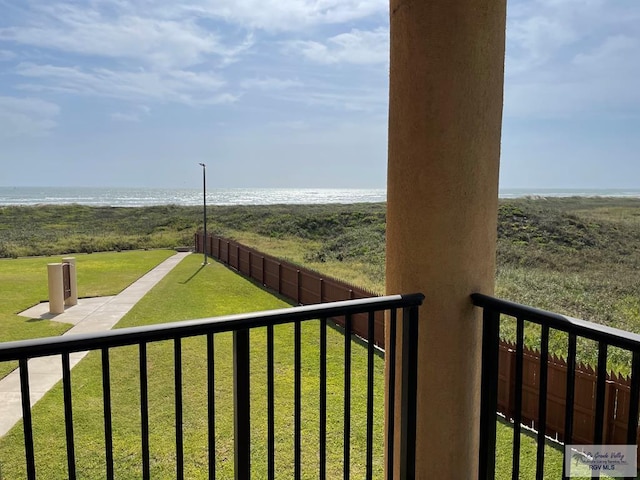 balcony with a water view