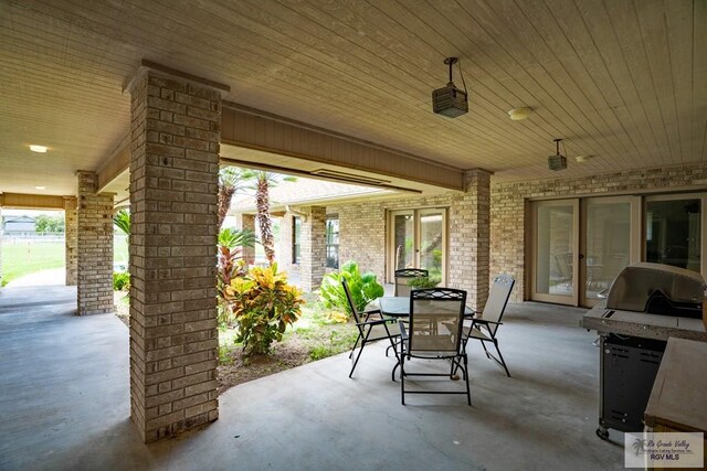 view of patio with grilling area