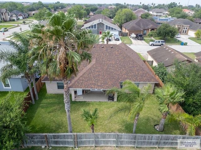 aerial view with a residential view