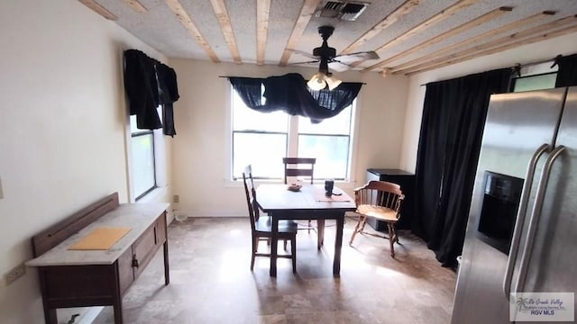 515 Honeydale Rd, Brownsville, TX 78520 - dining area featuring a ceiling fan and finished concrete floors