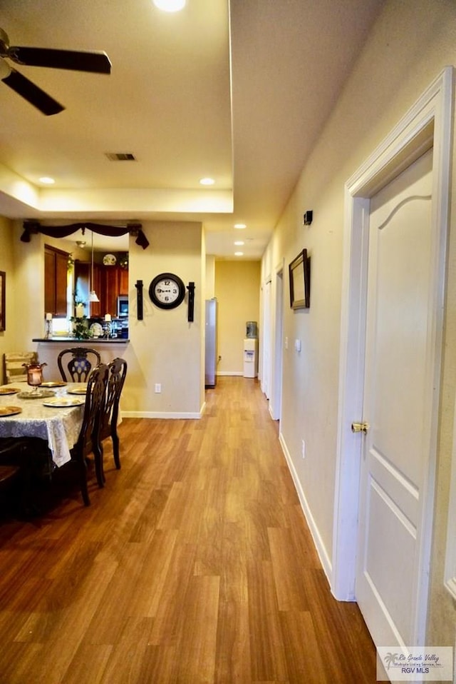 hall featuring light hardwood / wood-style floors