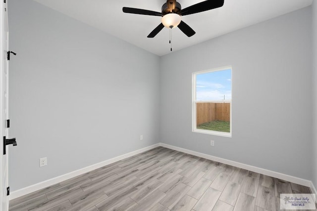 2023 Peace Dr # 23, La Feria, TX 78559 - spare room with light wood-style flooring, baseboards, and ceiling fan