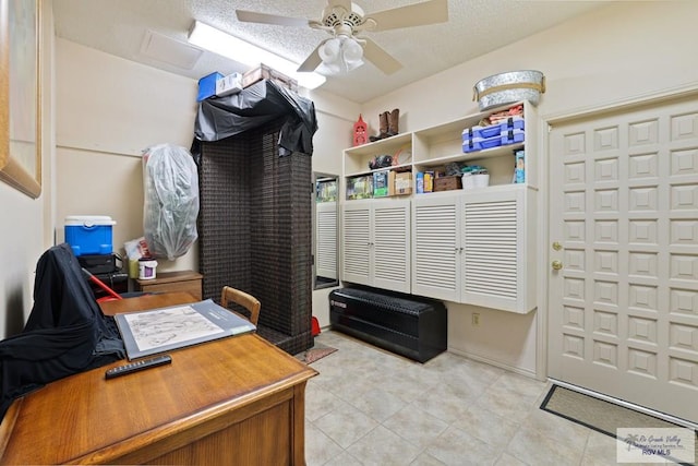 105 E Austin Ave, Harlingen, TX 78550 - office area with a ceiling fan and light tile patterned floors