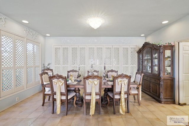 105 E Austin Ave, Harlingen, TX 78550 - dining room with light tile patterned floors and recessed lighting