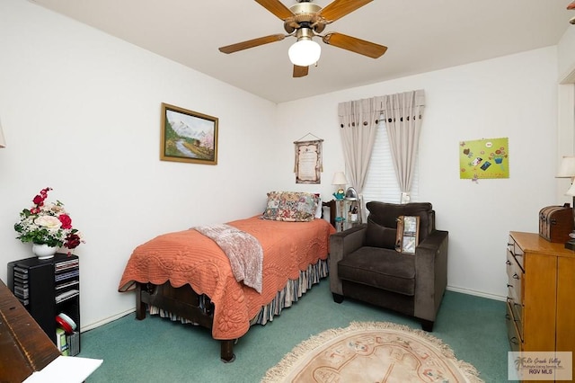 27603 Palo Verde Rd, San Benito, TX 78586 - carpeted bedroom featuring ceiling fan and baseboards