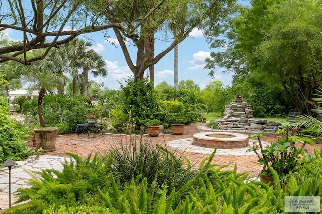 27603 Palo Verde Rd, San Benito, TX 78586 - view of yard featuring a patio and a fire pit