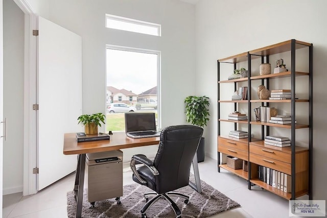 view of tiled office