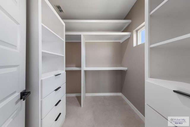 view of walk in closet