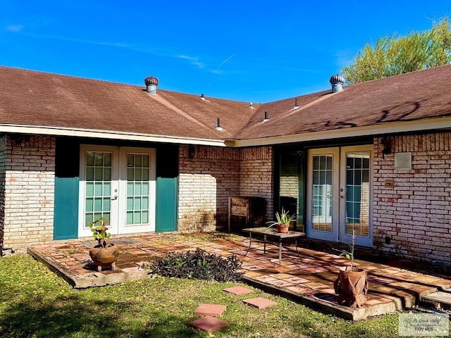 view of patio / terrace featuring french doors