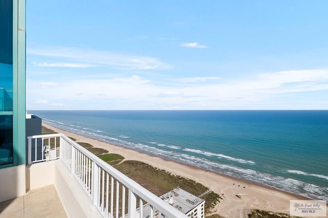 property view of water with a view of the beach