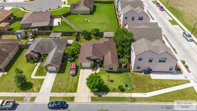 bird's eye view with a residential view