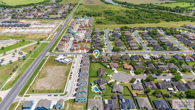 aerial view featuring a residential view