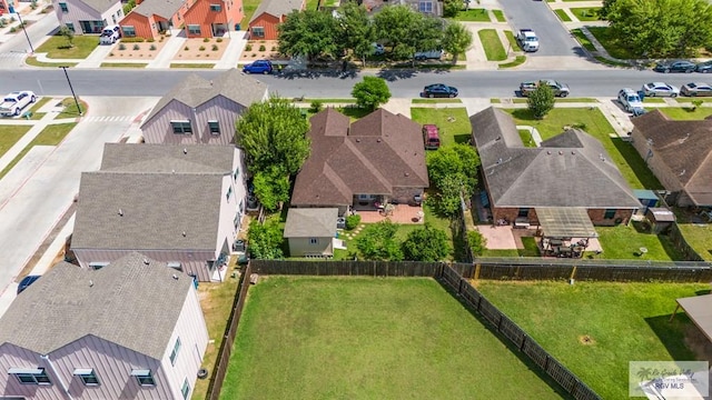 aerial view with a residential view