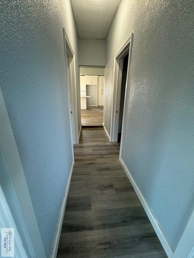 hall featuring dark hardwood / wood-style flooring