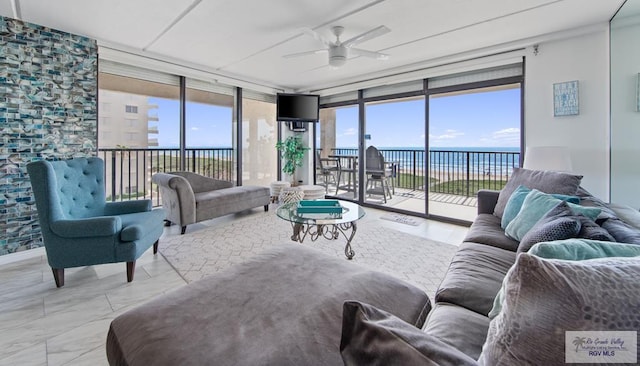 3000 Gulf Blvd, South Padre Island, TX 78597 - living area with ceiling fan