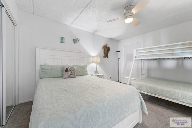 3000 Gulf Blvd, South Padre Island, TX 78597 - carpeted bedroom with ceiling fan and a closet