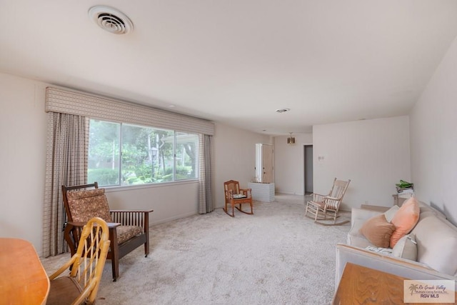sitting room with carpet