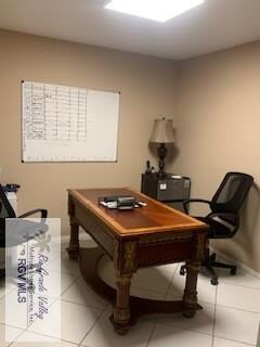 office area featuring light tile patterned floors