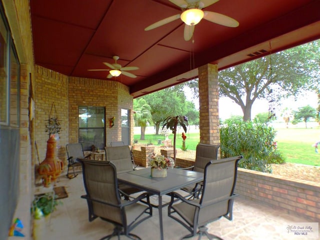 3319 Country Club Dr, Edinburg, TX 78542 - view of patio featuring ceiling fan and outdoor dining space