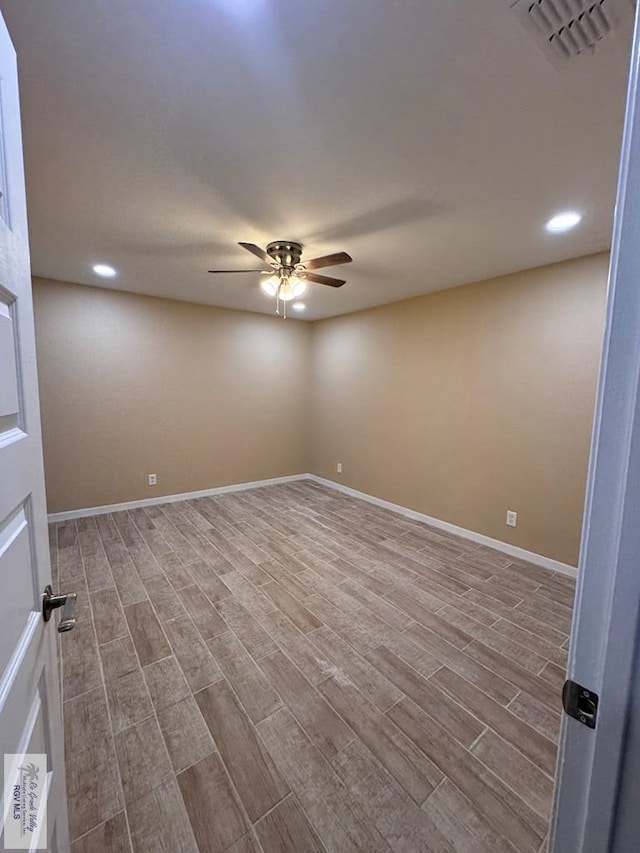 118 E Matz Ave, Harlingen, TX 78550 - unfurnished room featuring wood finished floors, ceiling fan, and recessed lighting