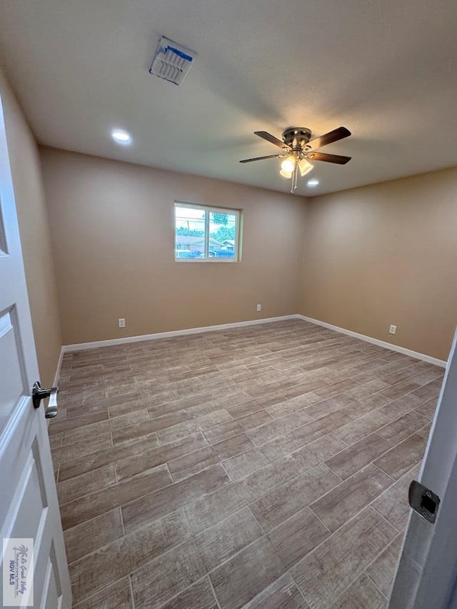 118 E Matz Ave, Harlingen, TX 78550 - spare room featuring ceiling fan, recessed lighting, and wood finished floors