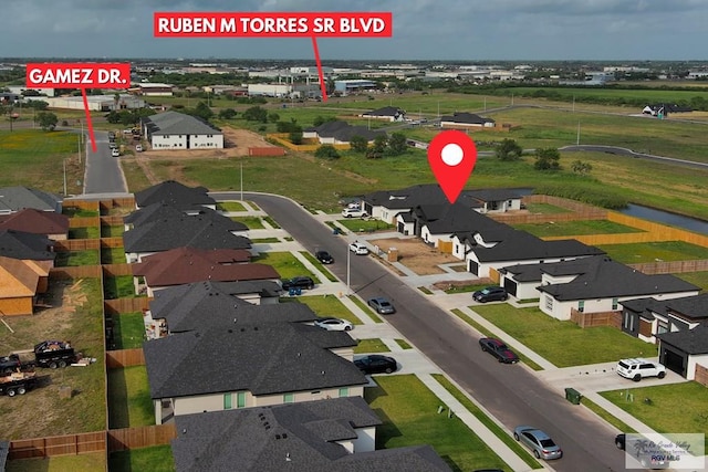 aerial view featuring a residential view