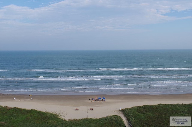 property view of water featuring a view of the beach