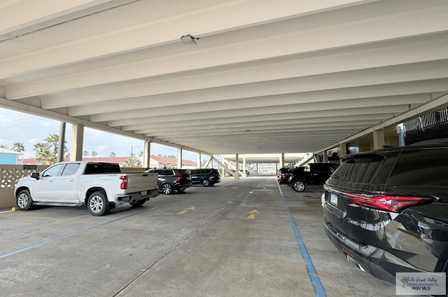 view of parking featuring a carport