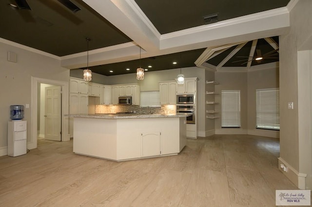 1101 Chico Cir, Harlingen, TX 78552 - kitchen featuring white cabinetry, visible vents, light wood-style flooring, and appliances with stainless steel finishes