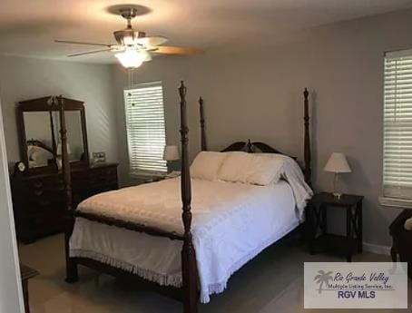 6212 NW King Arthur Ct, Harlingen, TX 78550 - bedroom with multiple windows and a ceiling fan