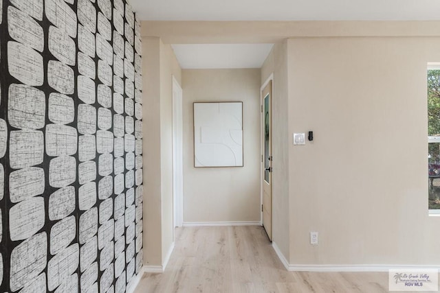 hall featuring light hardwood / wood-style flooring