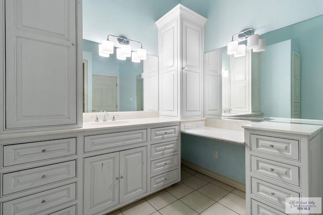 2107 S Victoria Rd, Donna, TX 78537 - bathroom with tile patterned floors and vanity