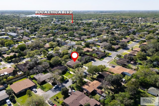 bird's eye view with a residential view