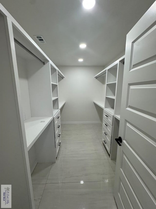 view of walk in closet