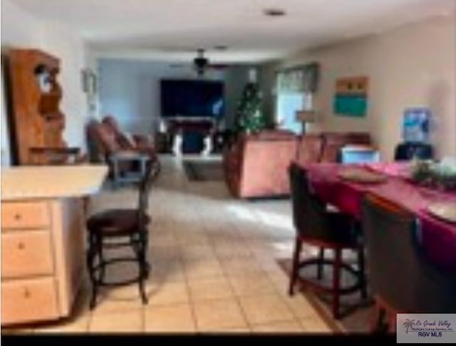 dining space featuring tile patterned floors