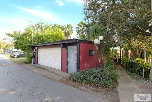 view of garage