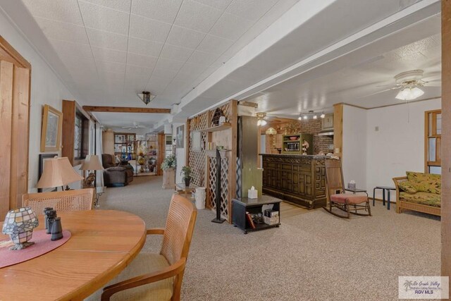 view of carpeted dining room