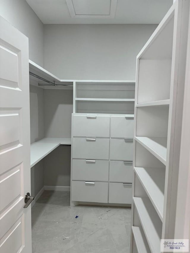 view of walk in closet