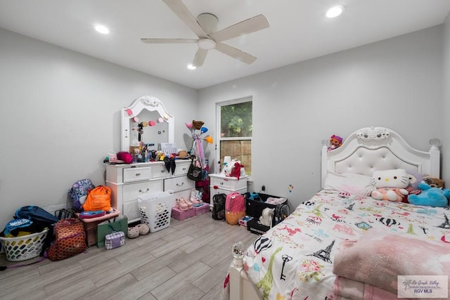 4438 Mckenzie Rd, Brownsville, TX 78521 - bedroom featuring wood finished floors, ceiling fan, and recessed lighting