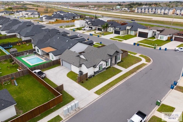 birds eye view of property featuring a residential view