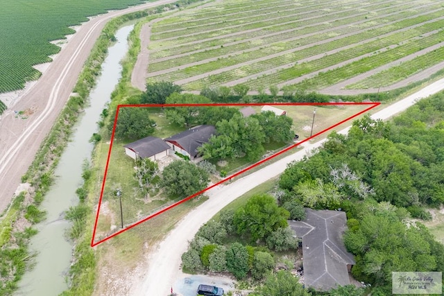 19863 Tilden Rd, San Benito, TX 78586 - overview of rural landscape with large plots for crops and property parcel outlined
