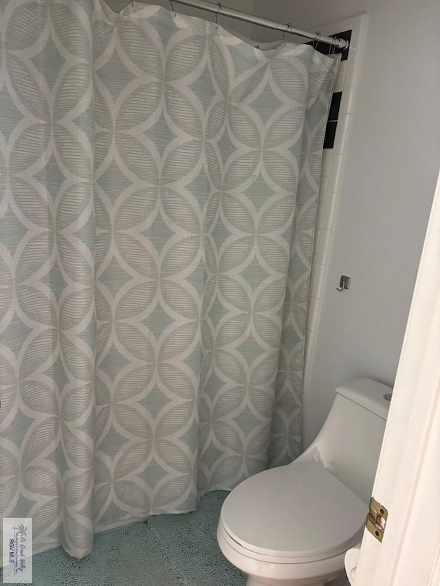 810 E Robin Ave Unit 53, Harlingen, TX 78550 - bathroom with toilet and curtained shower