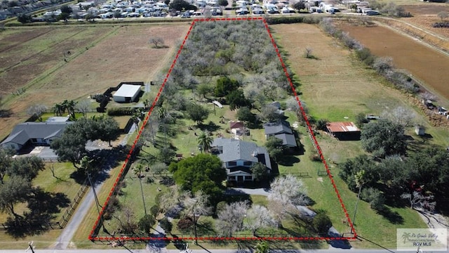 bird's eye view featuring a rural view