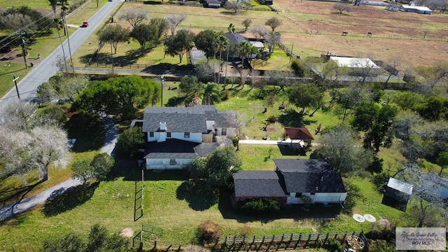 drone / aerial view with a rural view