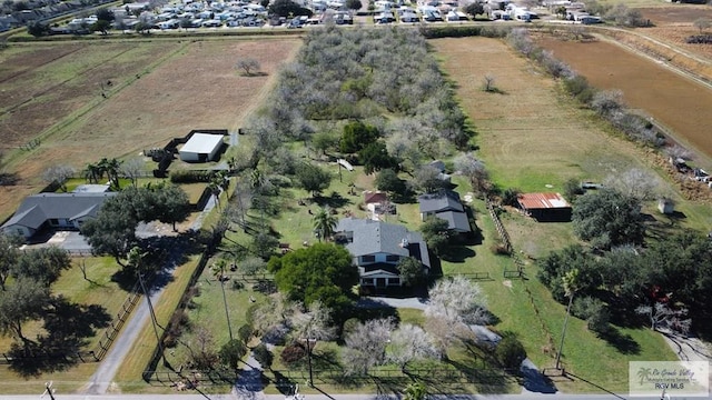 drone / aerial view featuring a rural view