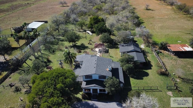 bird's eye view featuring a rural view