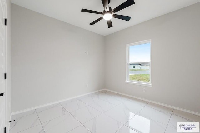 unfurnished room featuring ceiling fan